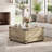Farmhouse Coffee Table, 31.5" Square Coffee Table With Flip-Top Lids And Large Hidden Storage Compartment For Living Room-25502219