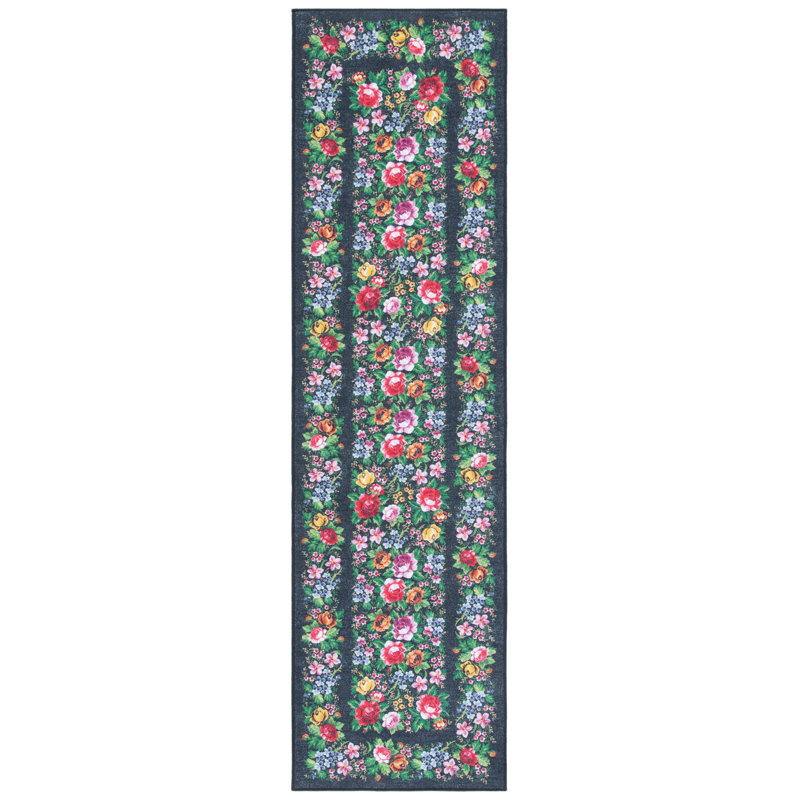 Sukhraj Performance Machine Washable Floral Rug, Runner 2'2" x 9'