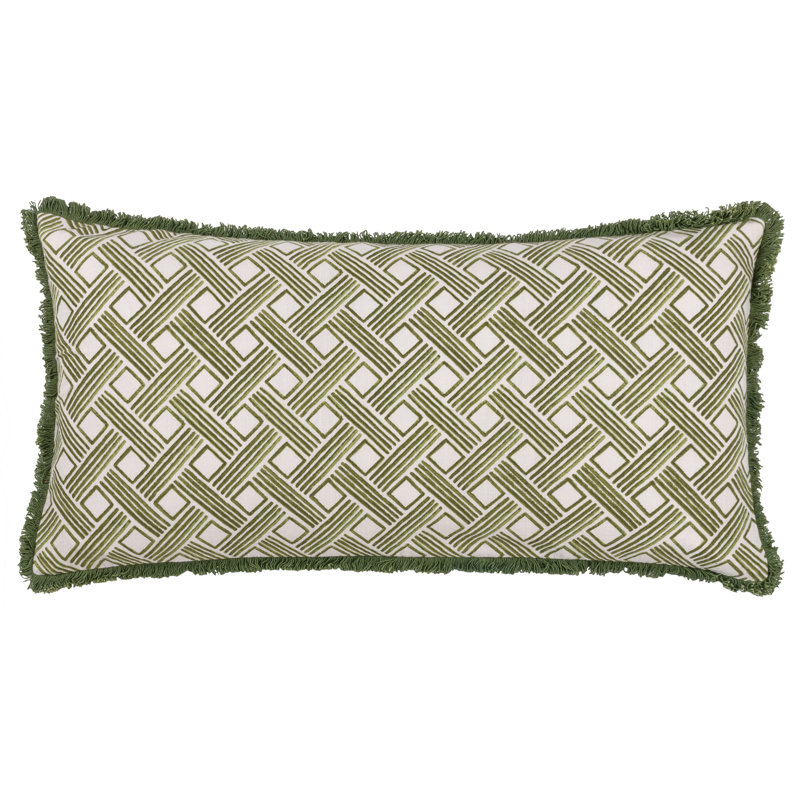 Alexa Geometric Green Rectangular Throw Cushion