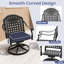 Ensemble de 2 chaises de salle à manger pivotantes en fonte d'aluminium avec accoudoirs et coussins bleus-765695018
