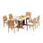 7 Pcs Grade-A Teak Wood Dining Set: Warwick Console Folding Rectangle Table And Lua Stacking Arm Chairs #11LU1506-112322403