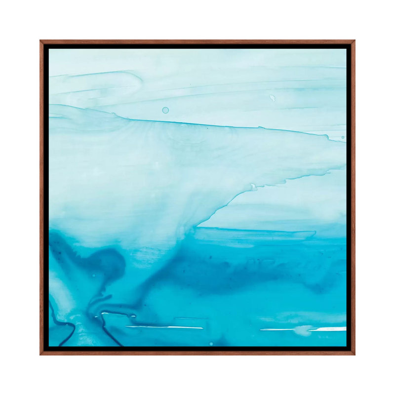 Reproduction d’art, "faire Waves I" par Ethan Harper, Toile avec cadre en bois brun classique, Pas de tapis