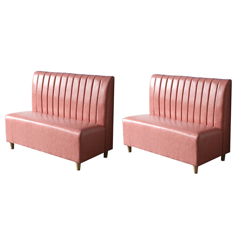 Banc rembourré simple en similicuir, Rose