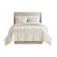 Édredon grand lit avec fourrure longue moelleuse en tissu blanc surpiqué, taille