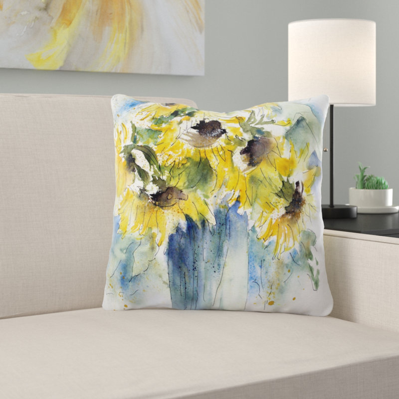  Coussin décoratif aquarelle, Microsuède, Intérieur