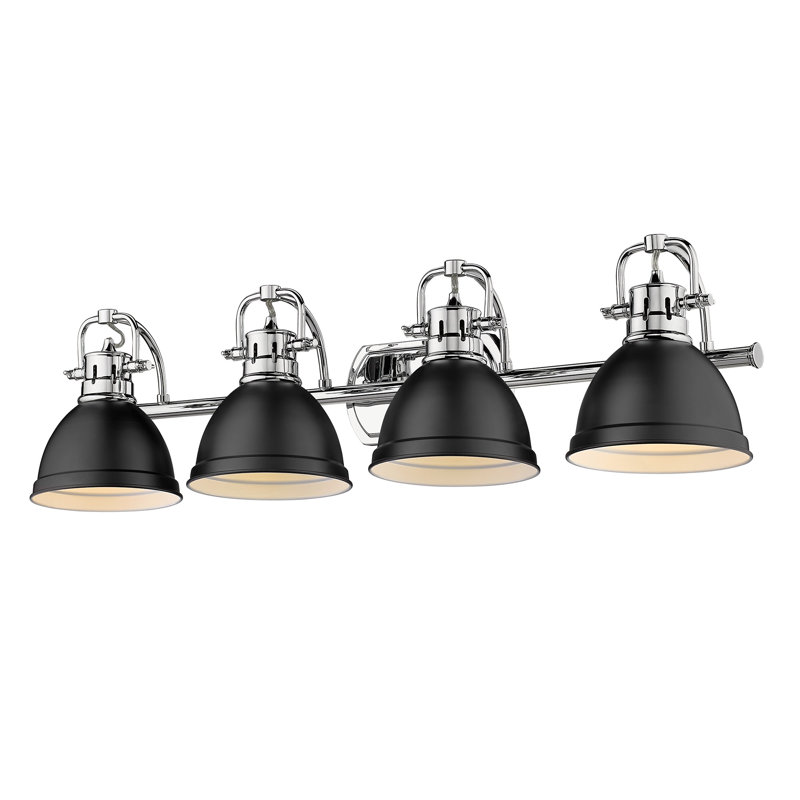 Éclairage pour salle de bain 4 lumières Calico, Noir mat, Chrome
