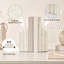 Serre-livres en imitation travertin (lot de 2), supports de livres arqués en résine pour étagères, bureaux et décoration de bureau à domicile