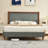 Wooden platform bed with upholstered base-2029263061-2029263064