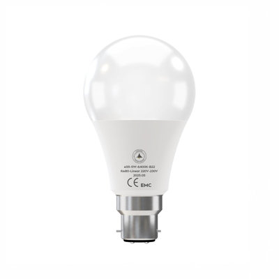 2 Pack Bayonet LED Light Bulbs, BC 5W(Equivalent to 49W) 6400K Cool White B22 LED Bulb 430lmn A55 Non-Dimmable, GLS Modern Golf Ball Energy Saving Light Bulbs
