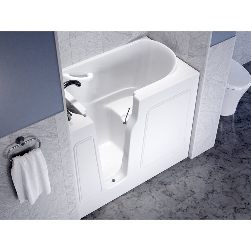 Therapeutic Tubs 26 in. x 46 in. Left Drain Quick Fill Walk-In Soaking Tub in White, Left, White