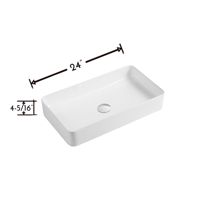 DAX 13.5'' Glossy White Bathroom Sink, Glossy White