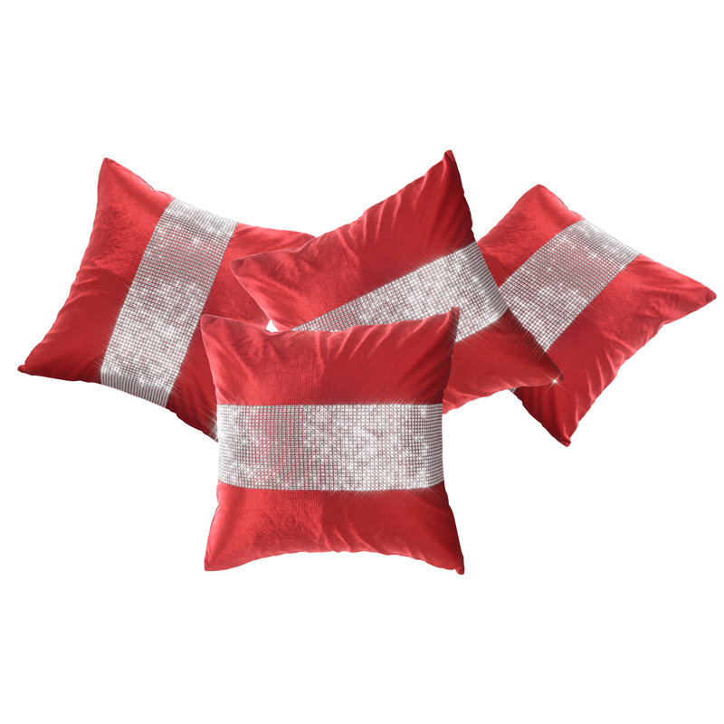 Adith Square Cushion Cover, Red, 55cm H x 55cm W x 4cm D