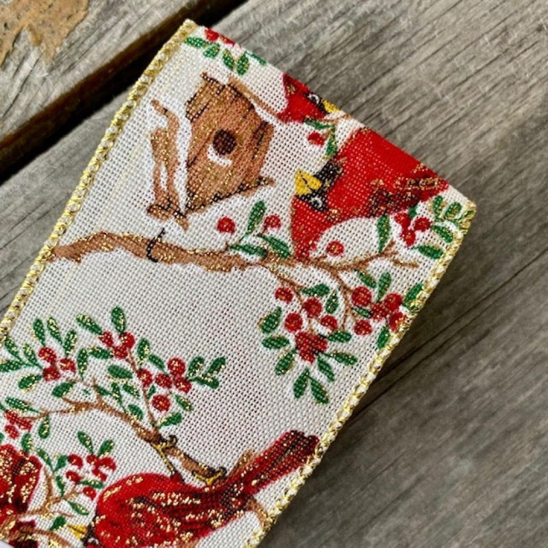 Ruban filaire 2,5 "Cardinals and Bird House