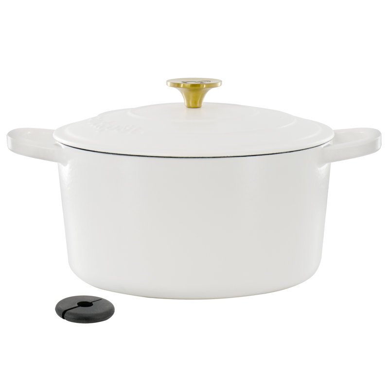 Cocotte en fonte émaillée Crockpot Artisan, Crème / doré, 6 pintes