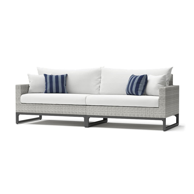 8 Piece Motion Deep Seating Patio Conversation Set, Gray, Centered Ink Stripe Sunbrella®