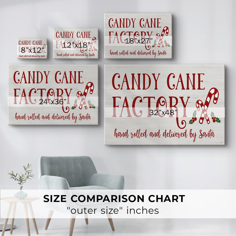 Candy Cane Factory -Gallery Wrapped Cavas, 18" H x 27" W