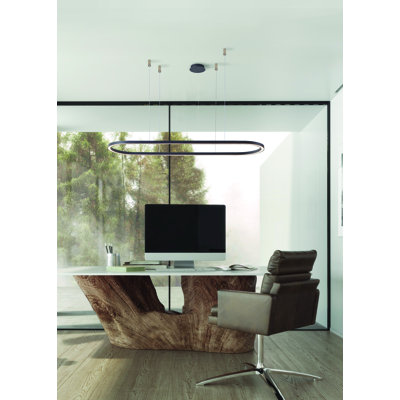 1 - Light LED Waggon Wheel Pendant