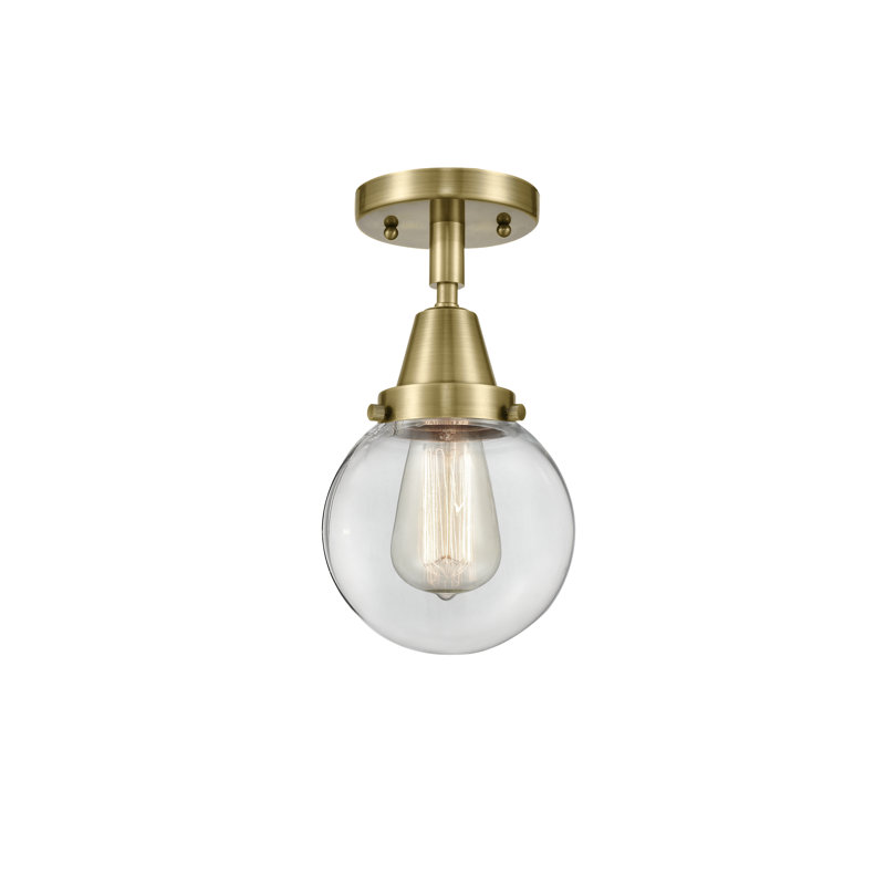 Plafonnier encastré en verre Alfonsa, Laiton antique, Ampoule non incluse, Oui