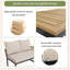 Modular Outdoor Garden Set - Waterproof Cd Polyester, Handwoven Rope, 8Cm Cushions, Corner Bench