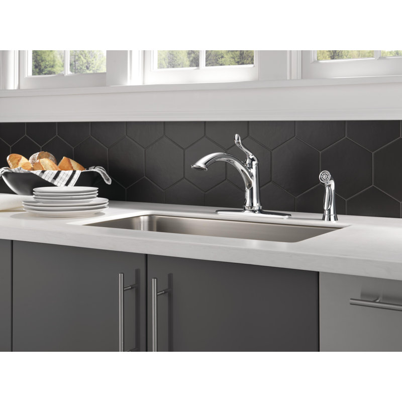 Robinet d'évier de cuisine à bec rétractable Linden, Chrome