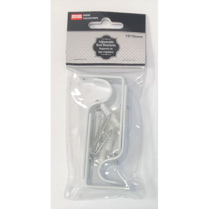 Supports de tringle extensibles - Noir / 2 pièces (19/16 mm), Blanc