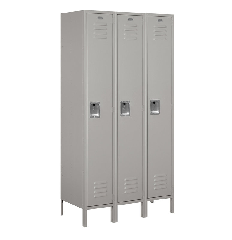Gray Extra Wide Single Tier Metal Locker with Adjustable Shelves