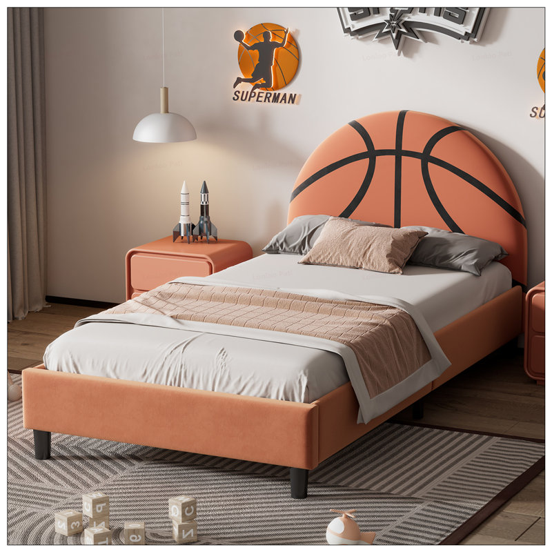 Cadre de lit simple à bandeau de basketball
