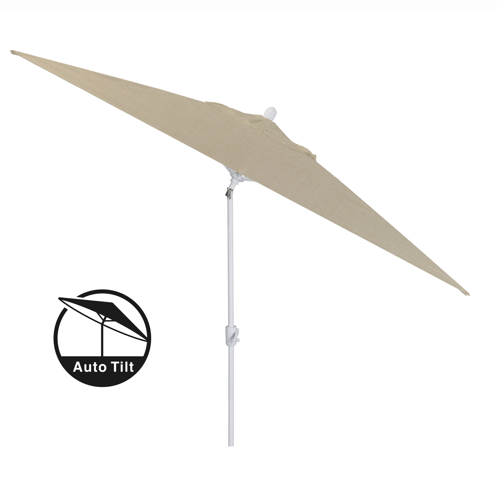 Olivier 116.7'' Outdoor Umbrella, White Sand, Antique Beige Sunbrella® Canvas