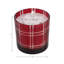 Bougie décorative parfumée à la vanille chaude pour le salon - Bougie moderne en cire de verre pour table basse, bibliothèque, chambre à coucher - 4 po, rouge et transparent