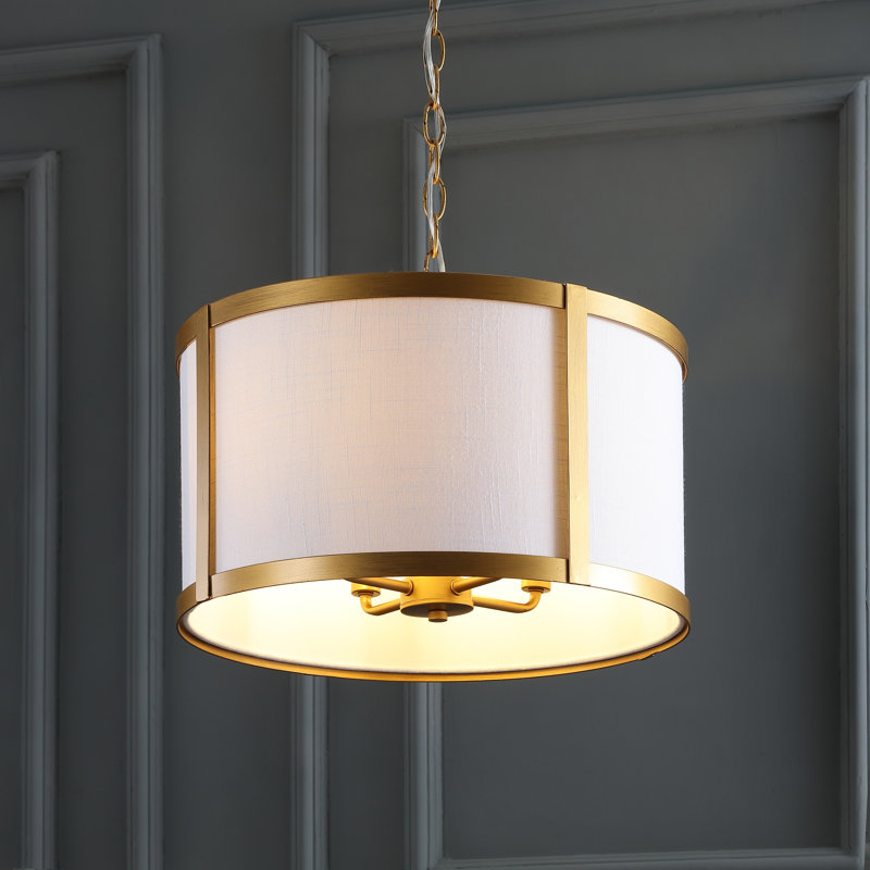 Luminaire suspendu tambour unique à 4 lumières Cassie, Or