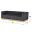 Foxy Luxury Velvet Couch with Brass Trim, 87" W, Fully Assembled-150373944
