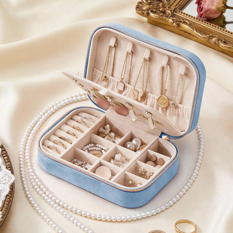 Jewellery Box + Dividers, Blue