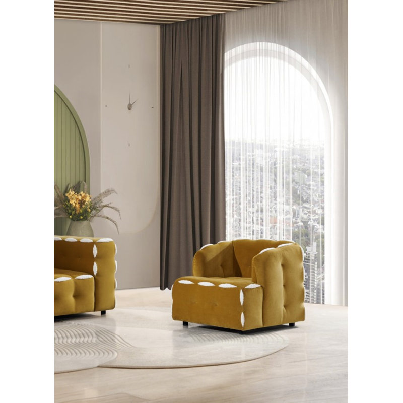 Fun Chair, Yellow Velvet