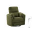 Fauteuil oscillant inclinable électrique Bela, bois d'eucalyptus, tissu vert