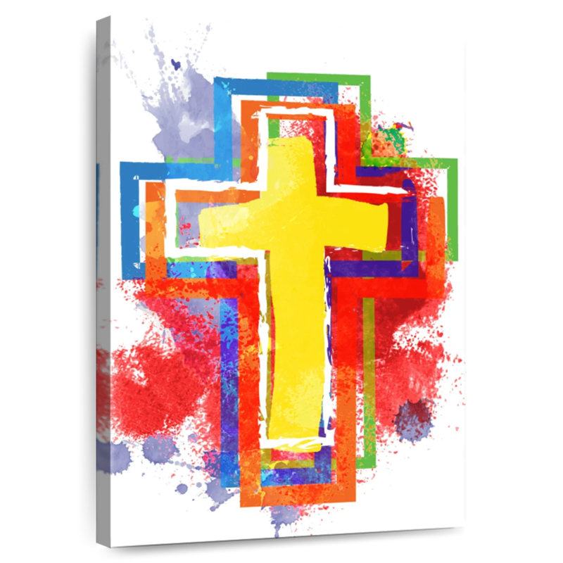 Adella Multicolor Cross, 39" H x 26" W