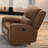 Transitional Style Manual Recliner High Density Foam Contour Arms Wide Seat Brown Finish Primary Living Room