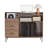 Mid-Century Modern Record Player Stand with Storage for 500+ Vinyl Albums, Brown MDF and Metal Frame