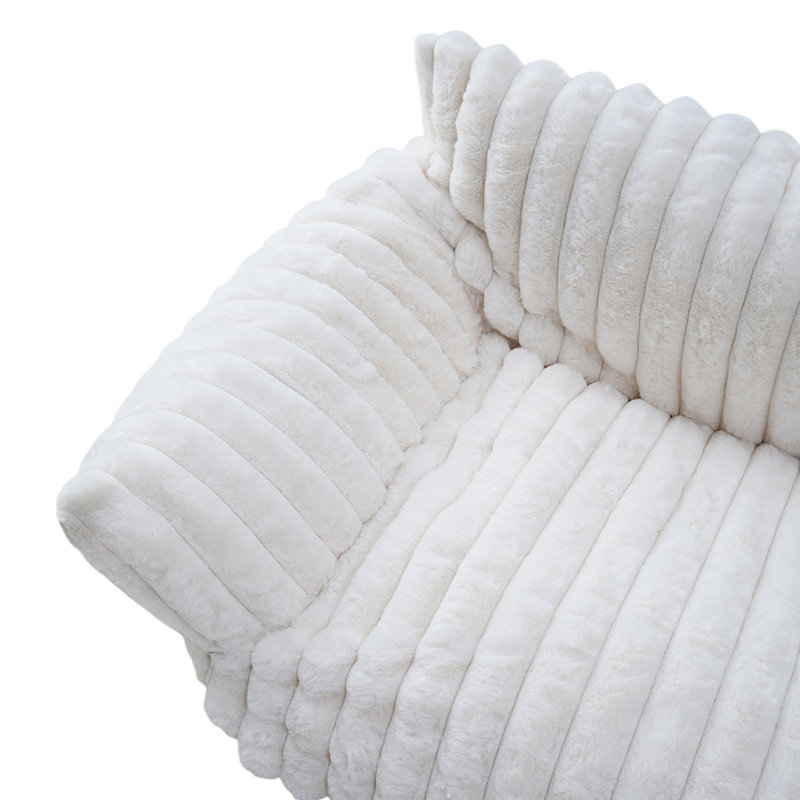 Faux Fur Pet Bed, 25" H x 61" W x 45" D, White