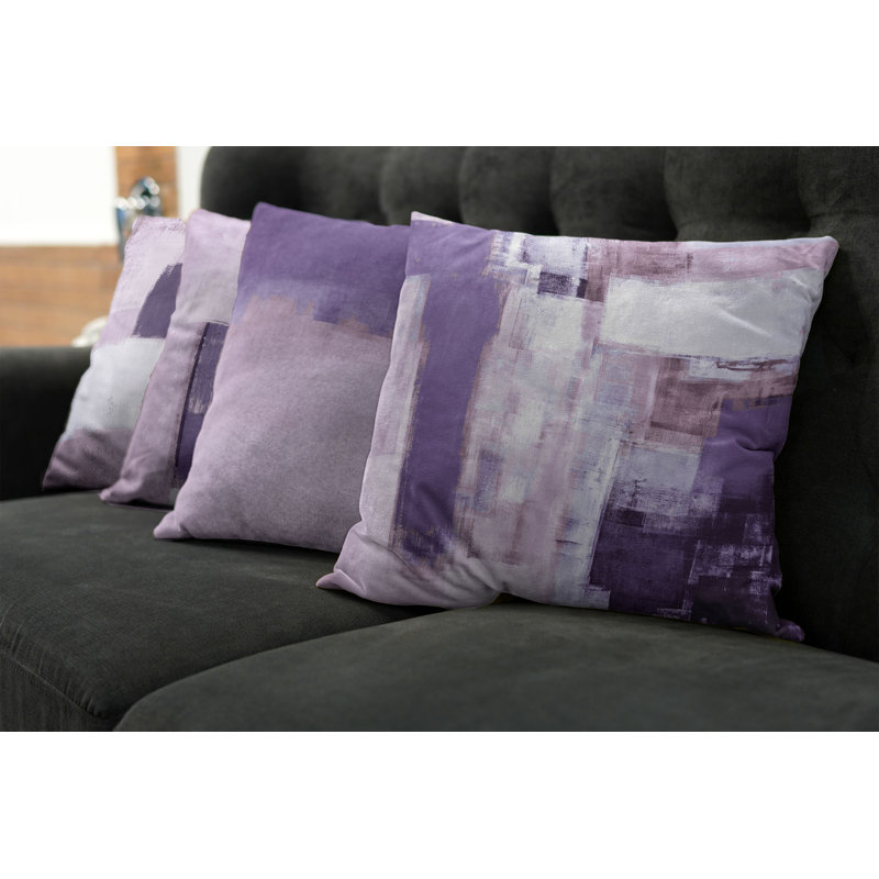 Reversible Pillow Cover, 24" H x 24" W, Eggplant Mauve / Lilac