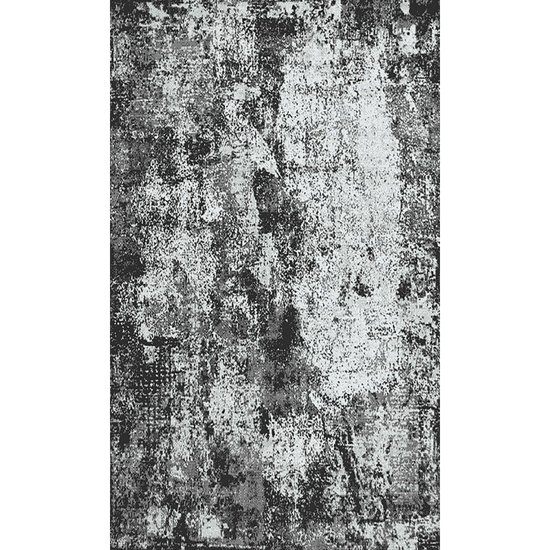 Machine Washable Bridget Gray/Black Rug, Rectangle 4' x 6'