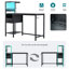 Bureau d'ordinateur avec prise de courant et tablettes de rangement, table d'écriture avec ports USB, station de travail pour bureau personnel-1351191982