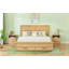 King Size Bed With 3D Geometric Headboard & Storage Bench - 4-Drawer Storage, Modern Bedroom Furniture-674231845-674231850