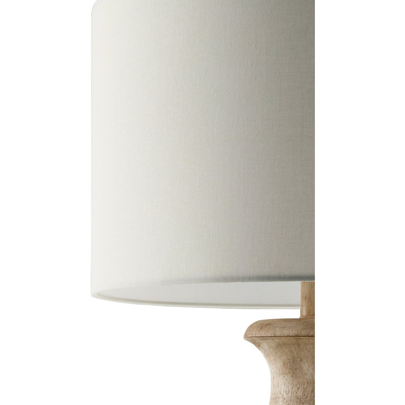 Aolanis Table Lamp, Brown Base / White Linen Shade