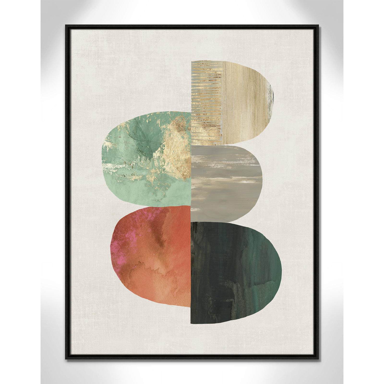 Evolving Energy I - Painting Print, Picture Framed Canvas, 41.5" H x 31.5" W, Black