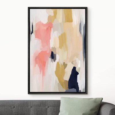Signe, reproduction d'art sur toile encadrée, peinture jaune et jaune, collage, formes abstraites, illustrations, minimalisme, décor, relax, zen, coloré, nordique, salon, chambre à coucher, bureau