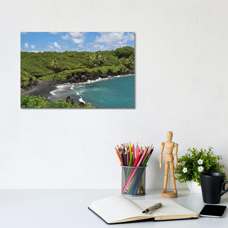 Black Sand Beach by Brian Wolf - Wrapped Canvas Print, 20.32cm H x 30.48cm W x 1.91cm D