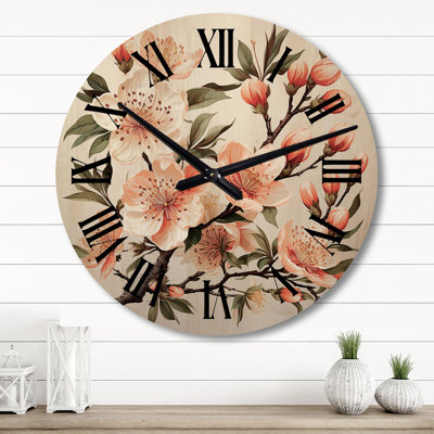 Horloge murale Peach Blossom Bliss III