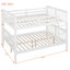 Lit double superposé au-dessus d'un lit double avec échelle pour chambre à coucher, mobilier de chambre d'amis - blanc