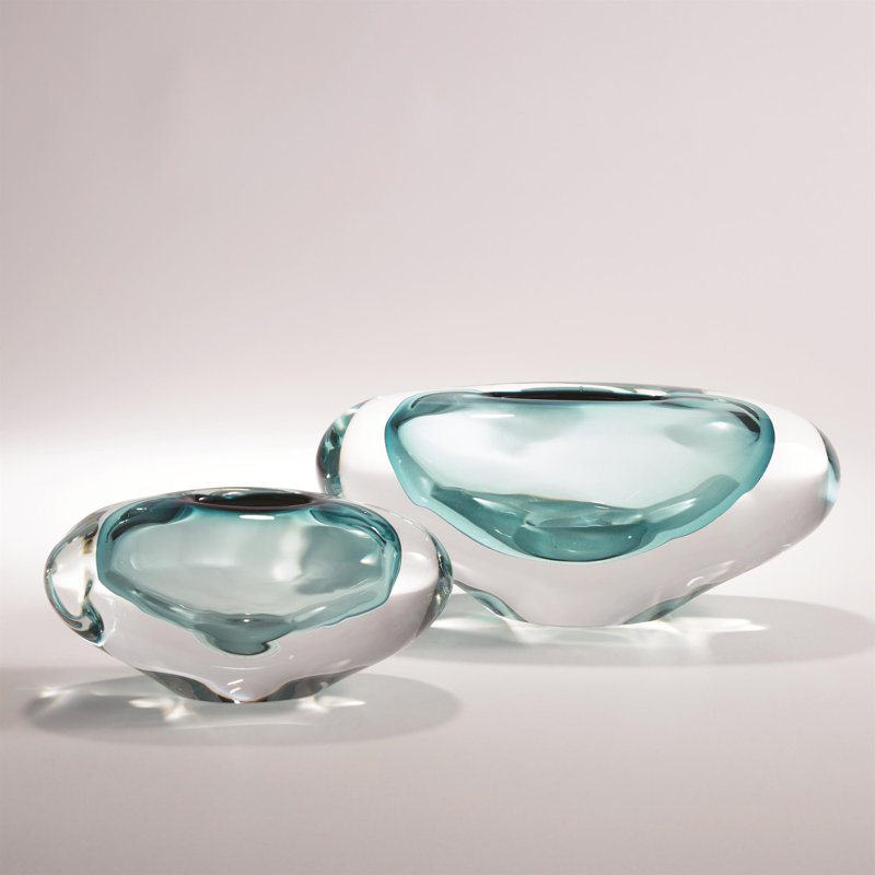 Abstract Bean Vase-Persimmon-Lg, 5.25" H x 5.75" W x 13" D, Blue