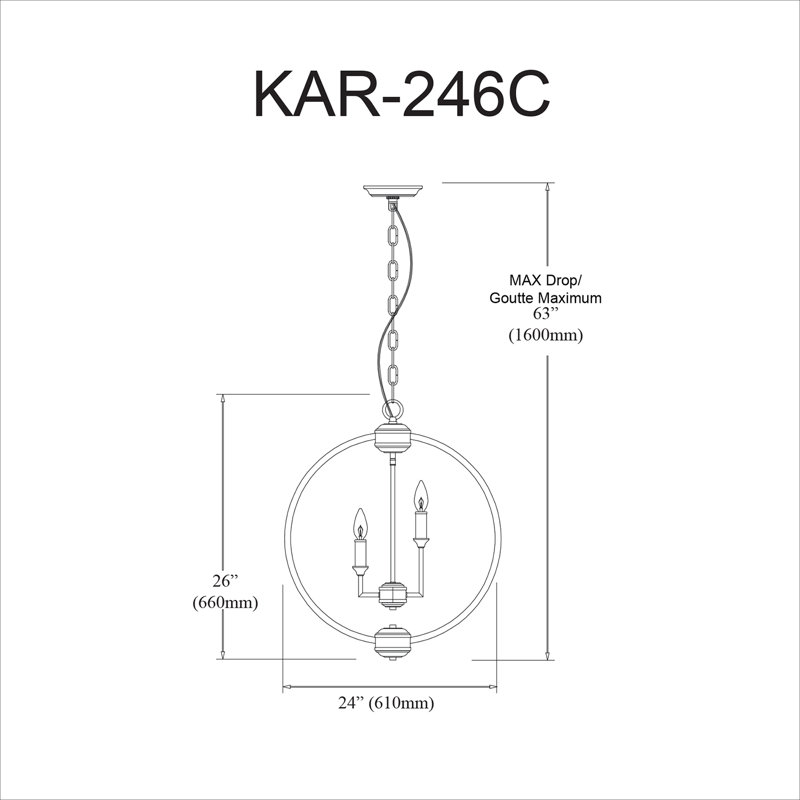 Karland 6 Light Candle Style Globe Chandelier